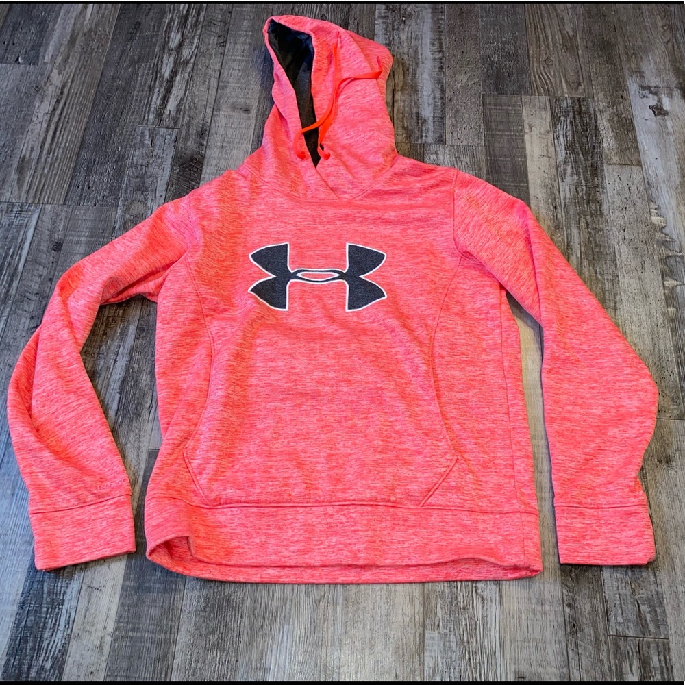 Under armour pink logo hoodie sweatshirt